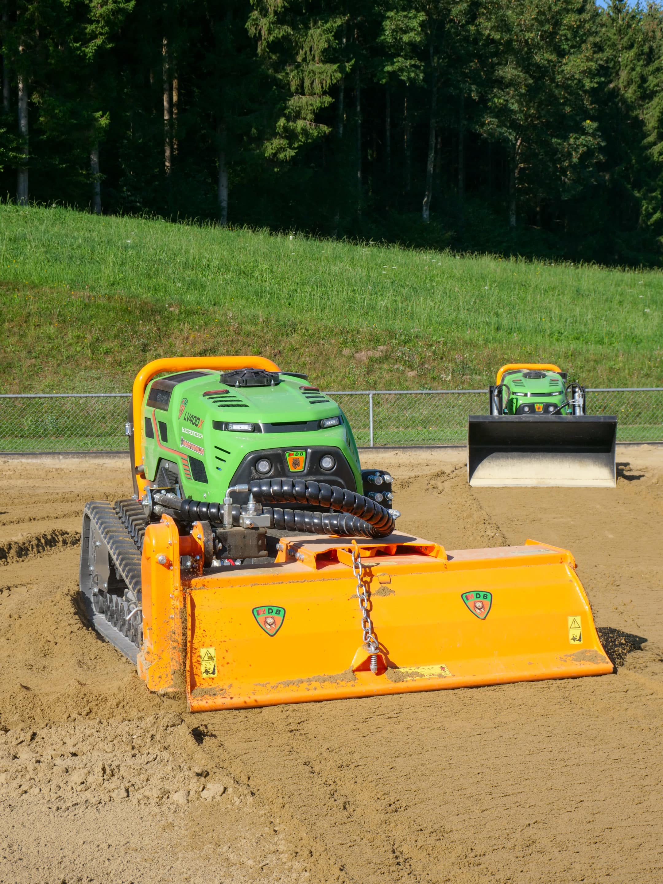 Beach Volleyball with radio-controlled tractor